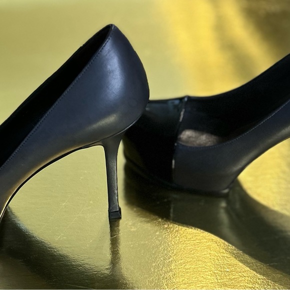 YSL Yves Saint Laurent gray and black patent leather platform high heel pump 37 - Picture 3 of 10